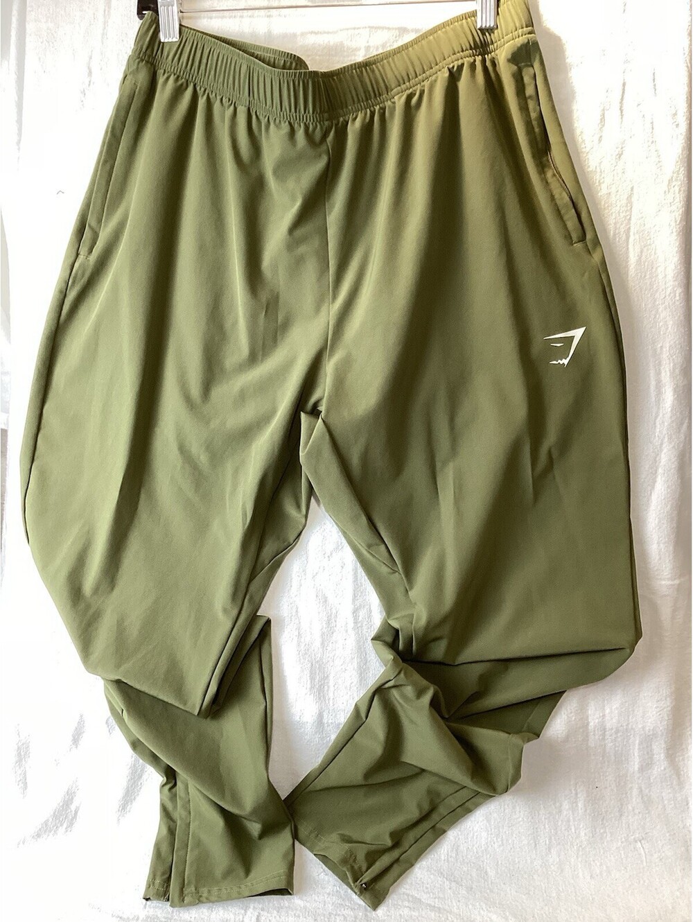 Gymshark Pants Men’s Large Olive Green Jogger Athletic Zip Ankle Training